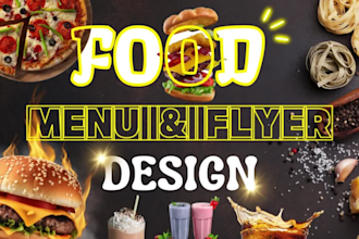 design food menu, digital menu, digital flyer, food flyer