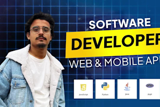 be your software developer for website and mobile app, react, javascript, python