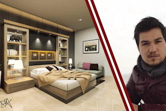 design 3d render architecture interior exterior bedroom kitchen living model wc