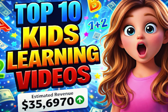 make 2d,3d kids videos, nursery rhymes, kids learning videos for youtube