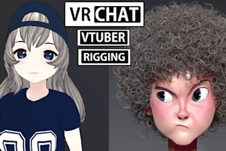 design and rig 3d vtuber model,vrchat avatar,live2d,3d game character,anime,vrc