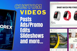 create video ads, promo, posts, edits, slideshow