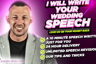 write the ultimate wedding speech, tribute, vows or toast