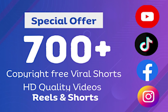 create 700 engaging youtube, facebook, and tiktok shorts