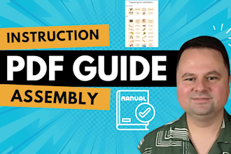 create PDF instruction assembly guide and 3d product animation video