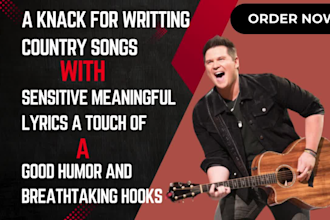 write  and sing heartfelt original country songs with rich soulful vocals
