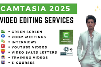 do video edit using camtasia 2025 studio, training video