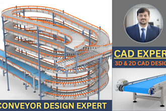 do 3d cad modeling and design for industrial conveyors