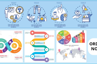 design business infographics and charts, illustration, powerpoint slides