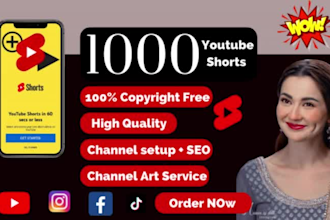 make HD 1000 bulk youtube shorts videos and reels tiktok