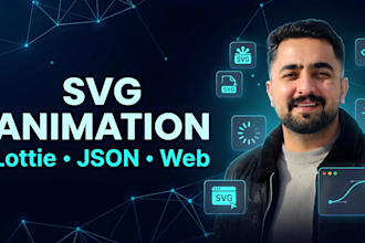 create professional svg animation with lottie and json for website