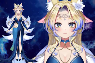 design live2d vtuber model, 2d vtuber model, live2d vtuber rigging, anime art