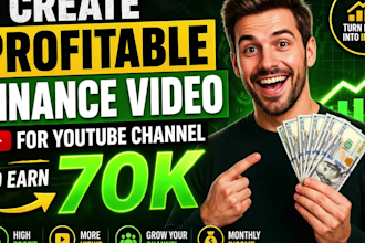 do profitable finance investment video for automated youtube channel to earn 70k
