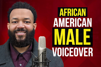 be your african american male voice over artist in english