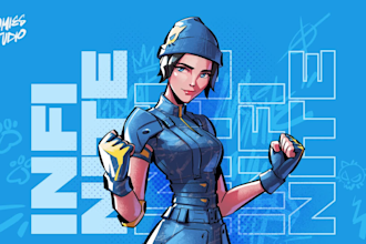 draw custom anime character illustration in streetwear style