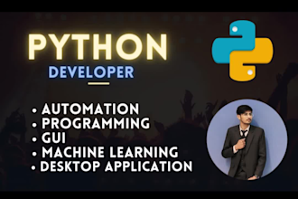 create python programs, scripts, guis, and design algorithms