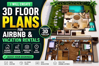 create 2d, 3d floor plans for airbnb and vacation rentals