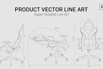 draw minimal line art for products