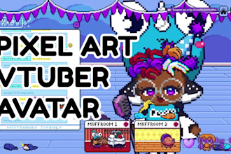 create custom pixel art vtuber live2d model and pixel art pngtuber avatar