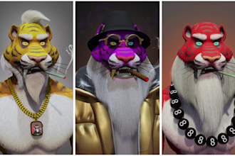 create unique 3d nft art and 3d character modeling for games or nfts