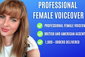 record a professional british female voice over in english