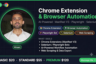 build a chrome extension or browser automation bot for web automation tasks
