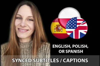 add english, spanish or polish subtitles to your video