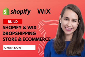 design, create or build a shopify or wix dropshipping store, website, studio