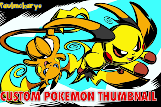 draw custom cartoon pokemon banner
