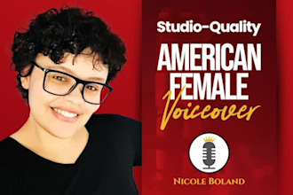 record a pro american female voiceover
