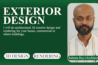do house 3d exterior design and photorealistic rendering