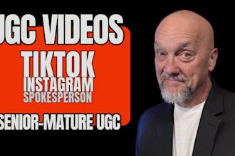 be your senior male ugc talking head spokesperson