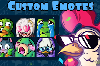 draw cute and eye catching twitch emotes