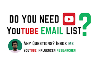 collect 1000 youtubers contact list influencers email list