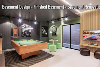 create custom basement designs with 3d visualization and 3d rendering realistic