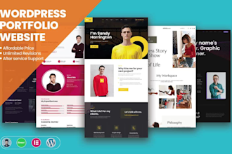 design portfolio website and resume website using wordpress