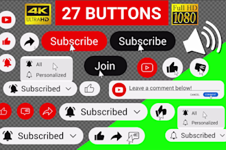 youtube subscribe pack 27 buttons