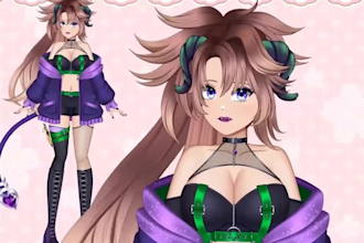 draw and rig live2d model, 2d vtuber model, vtuber rigging, live2d vtuber model