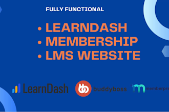 develop learndash, buddyboss  wordpress lms or membership, elearning website