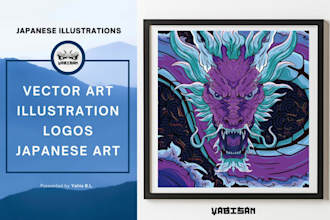 design original vector japanese art illustration merch logo