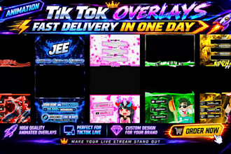 create tiktok live overlays for live stream,screens
