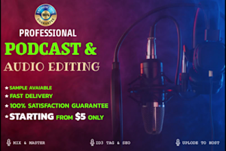 do professional podcast editing and audio editing