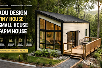 design architectural site plan, tiny house, adu, and small house plans