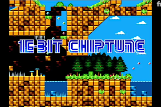 create a sega genesis retro 16 bit chiptune music