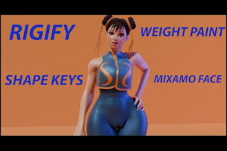 rigging 3d character for animators with rigify shape key weight paint