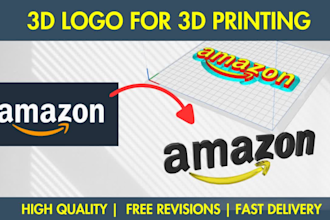 convert 2d flat logo to 3d stl for printing, rendering, gif