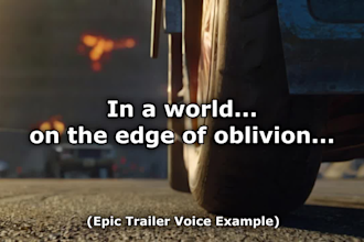 record anything with an epic trailer voice in english