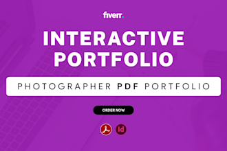 design an interactive photographer, gallery portfolio on PDF