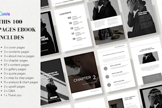 send you 100 pages of minimalist ebook template canva
