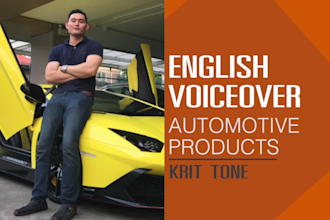 create english male voice over for car and truck and ads